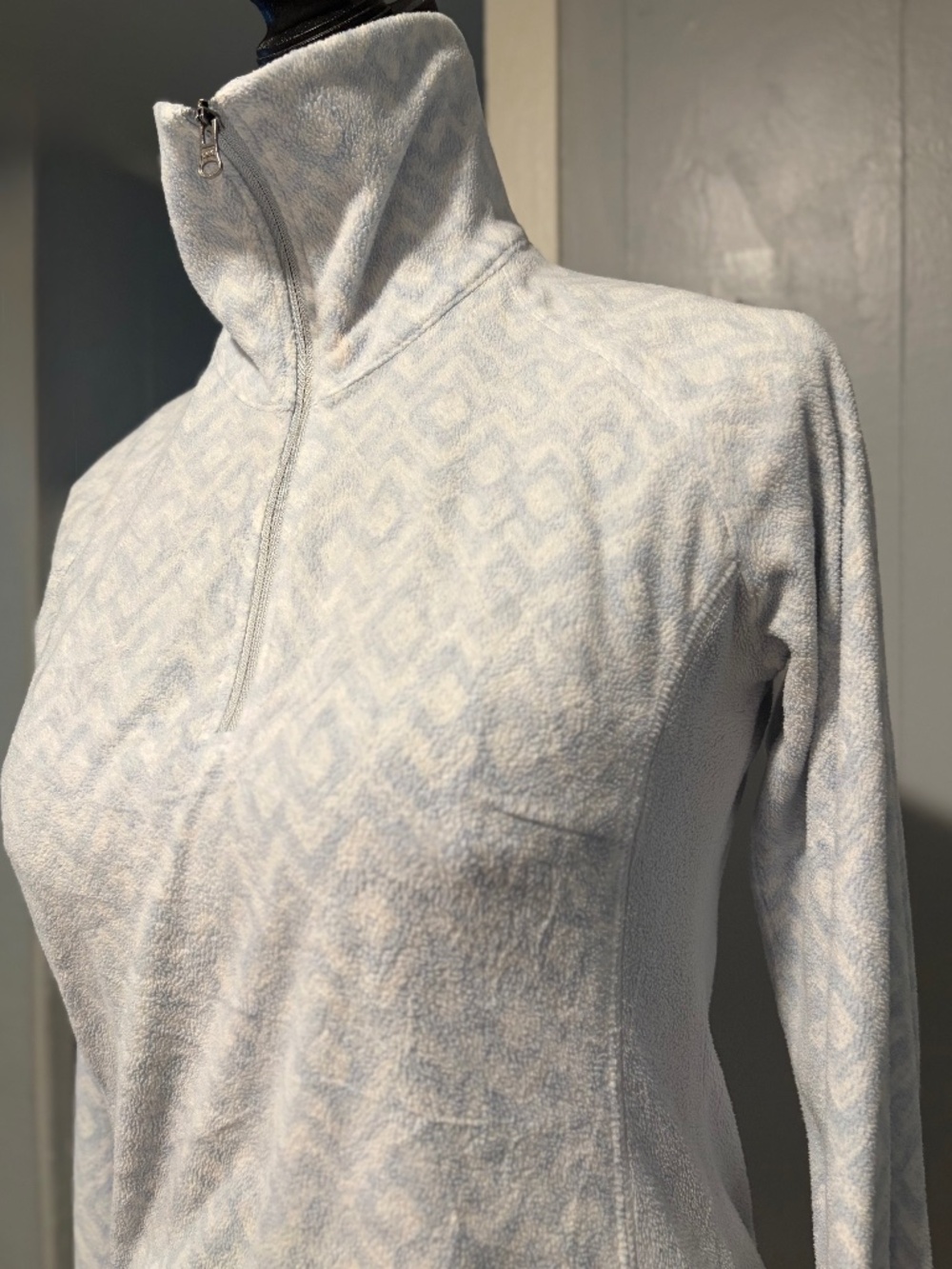 Columbia Women's Glacial Fleece III 1/2 Zip Pullover Light Blue Pattern Size XS